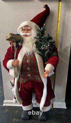 EUC! Vintage Large 54 Tall Standing Santa Claus Holiday Christmas Decor