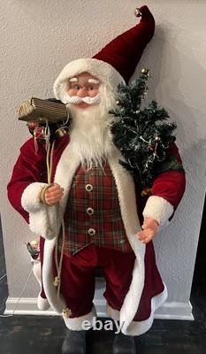 EUC! Vintage Large 54 Tall Standing Santa Claus Holiday Christmas Decor