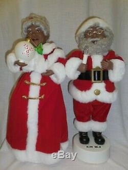 EUC Vtg'99 Telco Motionettes 18 Black AFRICAN American Mr & Mrs Santa Claus