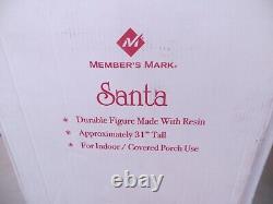 EXCELLENT Members Mark Santa Claus 31 Resin Figure Statue In Original Box RARE