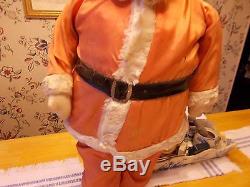 Early 1900s Wonderful Large Size Cloth Mask Santa Claus From Germany Blue Eyes
