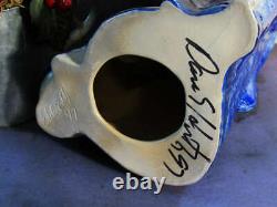 Eldreth Pottery 8.5 Santa Claus withStaff Salt Glazed Figure 1997 Signed David E