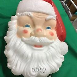 Empire Blow Mold Giant Lighted Santa Face Christmas Outdoor 36x24 Vintage 1987