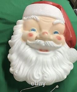 Empire Blow Mold Giant Lighted Santa Face Christmas Outdoor 36x24 Vintage 1987