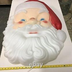 Empire Blow Mold Giant Lighted Santa Face Christmas Outdoor 36x24 Vintage 1987