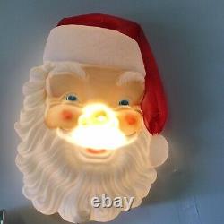 Empire Blow Mold Giant Lighted Santa Face Christmas Outdoor 36x24 Vintage 1987