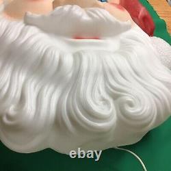 Empire Blow Mold Giant Lighted Santa Face Christmas Outdoor 36x24 Vintage 1987