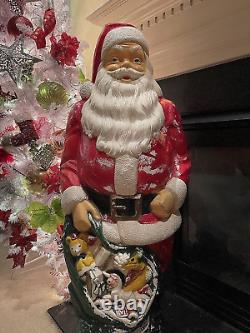 Empire Plastic 1968 Blow Mold Santa Claus With Sack Of Toys 48 Christmas NICE