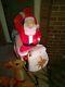 Empire Santa Claus In Sleigh Sled & Reindeer Blow Mold Local Pick Up Only 1970