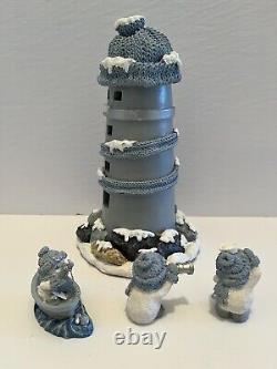 Encore 2000 Snow Buddies Snowville Lighthouse #94933 Rare 3 Mini Figures