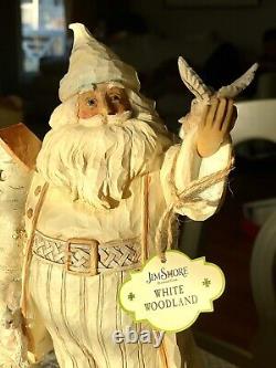 Enesco Jim Shore Heartwood Creek White Woodland Winter Santa Claus Figure