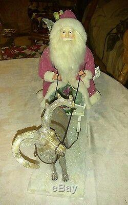 Estate Sale Xlarge Christmas Santa Claus With Reindeer And Sleigh Set Brand New