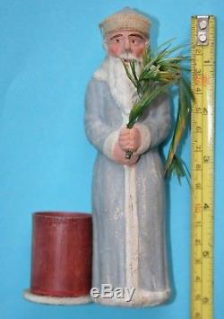 Extremely rare antique 6 german Dresden Santa Claus candy container ornament