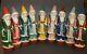 Extremely Rare Set Of 9 Victorian Santa Claus Figural Skittle Game About 8 Ea