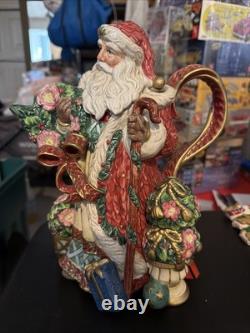 FITZ & FLOYD 12 ENCHANTED HOLIDAY SANTA CLAUS FIGURINE CHRISTMAS Pitcher