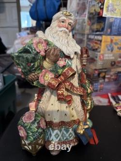 FITZ & FLOYD 12 ENCHANTED HOLIDAY SANTA CLAUS FIGURINE CHRISTMAS Pitcher