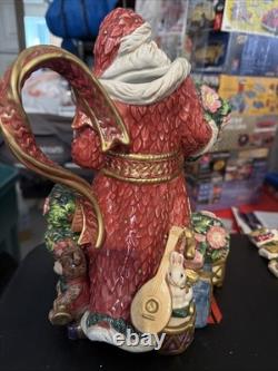 FITZ & FLOYD 12 ENCHANTED HOLIDAY SANTA CLAUS FIGURINE CHRISTMAS Pitcher