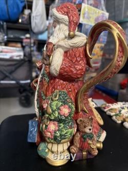 FITZ & FLOYD 12 ENCHANTED HOLIDAY SANTA CLAUS FIGURINE CHRISTMAS Pitcher