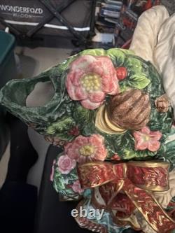 FITZ & FLOYD 12 ENCHANTED HOLIDAY SANTA CLAUS FIGURINE CHRISTMAS Pitcher