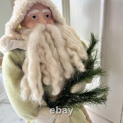 FRONTGATE classic 18 Father Christmas Santa Standing figure green white robe