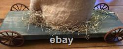 Fab! FOLK ART SANTA CLAUS BELSNICKLE PULL TOY w Fab! FACE 22 H Crow