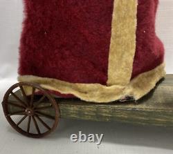 Fab! FOLK ART SANTA CLAUS BELSNICKLE PULL TOY w Fab! FACE 23 SHEEP