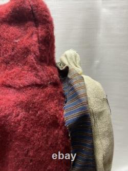 Fab! FOLK ART SANTA CLAUS BELSNICKLE PULL TOY w Fab! FACE 23 SHEEP
