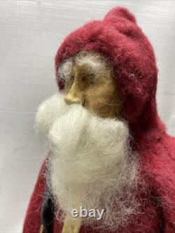 Fab! FOLK ART SANTA CLAUS BELSNICKLE PULL TOY w Fab! FACE 23 SHEEP