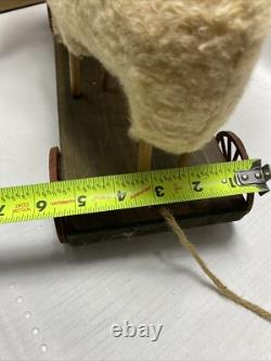 Fab! FOLK ART SANTA CLAUS BELSNICKLE PULL TOY w Fab! FACE 23 SHEEP