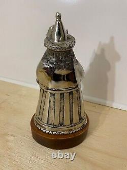 Father Christmas Figurine MCM Vintage Santa Cast Silver Metal Statue 3lb Heavy