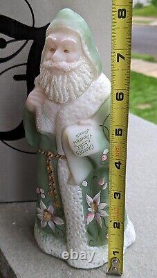 Fenton Santa Santa Claus Figure 1990s Handpainted Art Glass with box