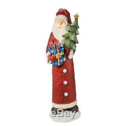 Festive Christmas Santa Claus Holiday Wishes Life Size Statue 64 Tall