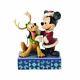 Figure Disney Traditions Santa Claus Mickey Mouse Topolino Pluto Statue Resina 1