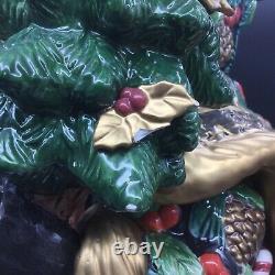 Fitz & Floyd Santa Claus Holiday Pine Tree Figure Christmas Classics Centerpiece