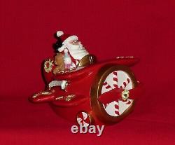 Fitz and Floyd VINTAGE AIRPLANE MUSICAL Santa Claus Music Box Figurine Figure