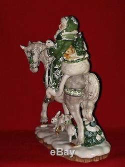 Fitz and Floyd WINTER GARDEN Santa Claus Horse Christmas Figurine Figure Statue