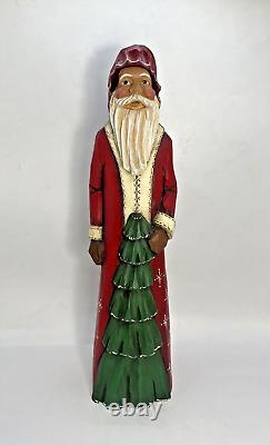 Folk Art Hand Carved Wood & Painted Wooden Christams Santa 12 Signed J Kuhs