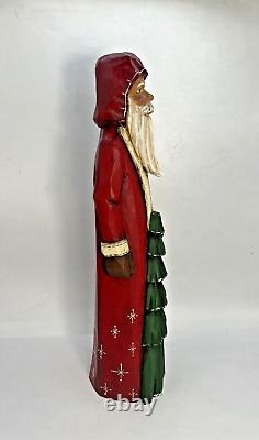 Folk Art Hand Carved Wood & Painted Wooden Christams Santa 12 Signed J Kuhs