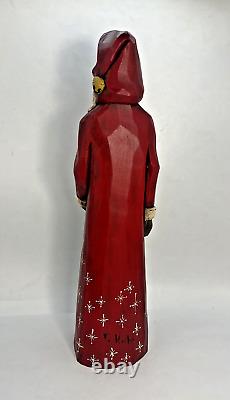 Folk Art Hand Carved Wood & Painted Wooden Christams Santa 12 Signed J Kuhs