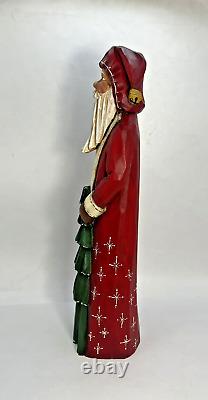 Folk Art Hand Carved Wood & Painted Wooden Christams Santa 12 Signed J Kuhs