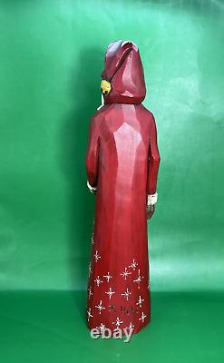 Folk Art Hand Carved Wood & Painted Wooden Christams Santa 12 Signed J Kuhs