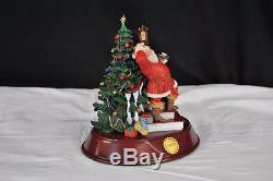 Franklin Mint Coca Cola Santa Claus Figurine Music Box Christmas Tree Decoration