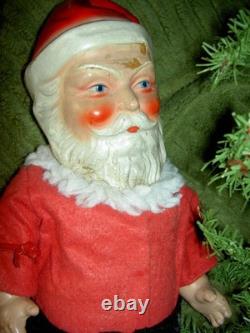 Freundlich composition, 18 tall, antique jointed SANTA CLAUS doll figure 1929