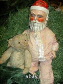 Freundlich composition, 18 tall, antique jointed SANTA CLAUS doll figure 1929