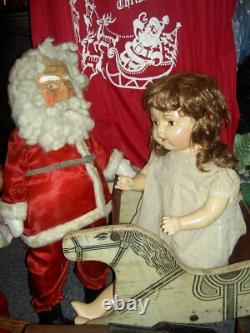 Freundlich composition, 18 tall, antique jointed SANTA CLAUS doll figure 1929