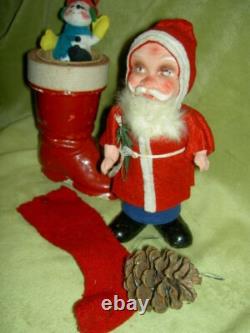 Freundlich composition, 18 tall, antique jointed SANTA CLAUS doll figure 1929