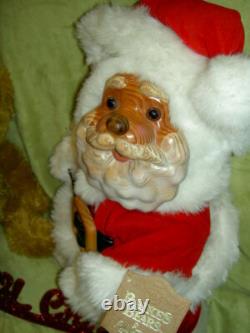 Freundlich composition, 18 tall, antique jointed SANTA CLAUS doll figure 1929