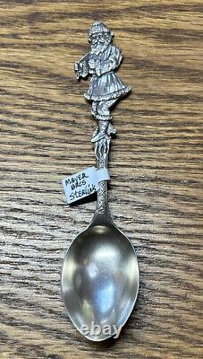 Full Figure Santa Claus /St. Nick Sterling Souvenir Spoon No Monogram