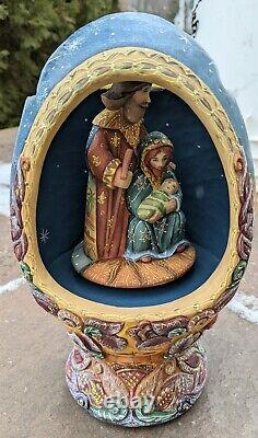 G DeBREKHT Nativity O'HOLY NIGHT MUSIC Mary Joseph Jesus large 3D Shadow LE