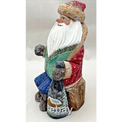 G. DeBrekht Old World Santa Claus Wood Figure 7 Tall Signed Numbered 264/300